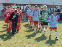 Entrée sur le terrain pour la finale contre Lanmeur